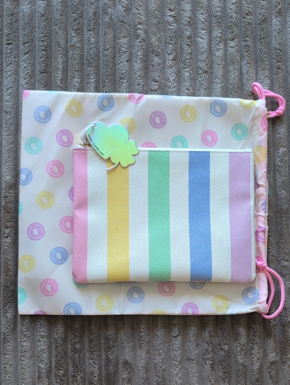 NWT Stoney Clover Striped Pouch And Bag